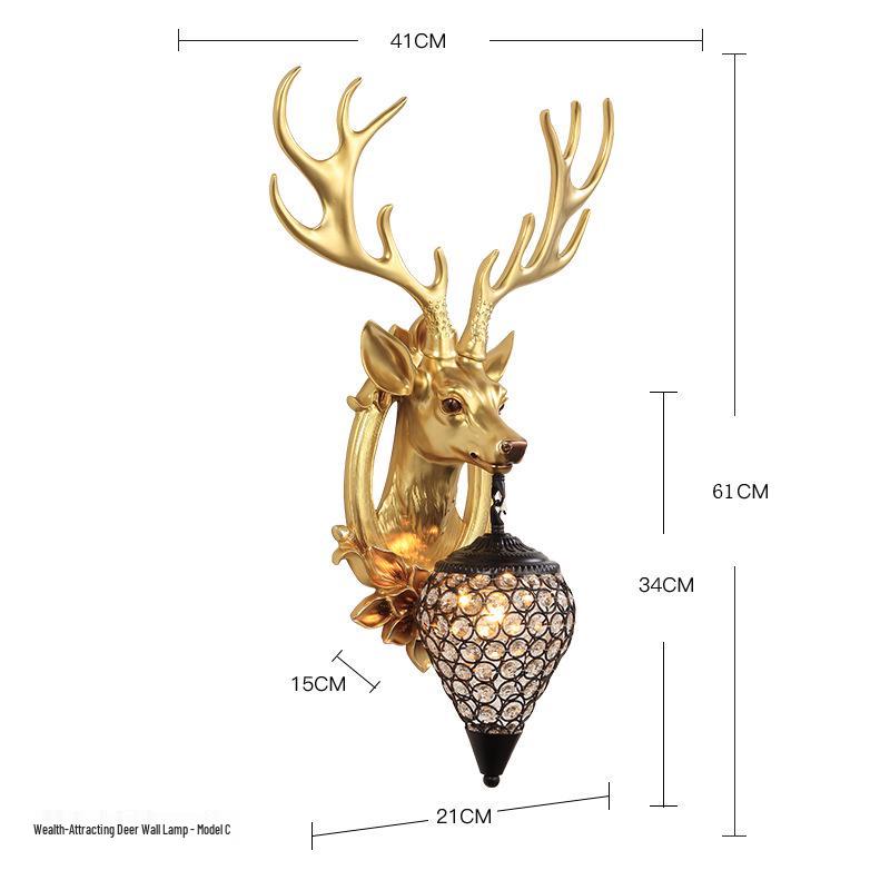 Deer Antler Wall Lamp: European Creative Lighting for Living Room, TV Background, or Bedside Décor
