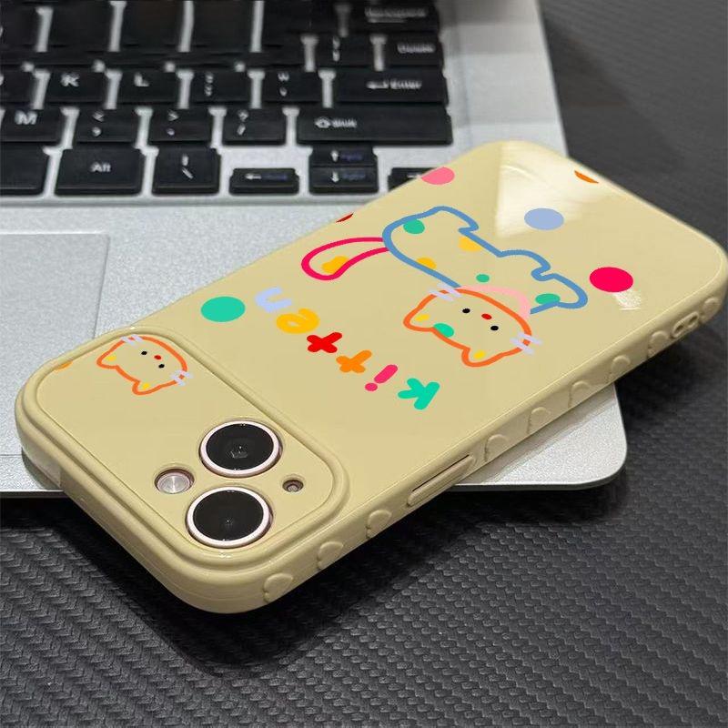 Colorful Heart Line Cat Case for Apple Pro Max 17 - Fits Models 14, 15, 16