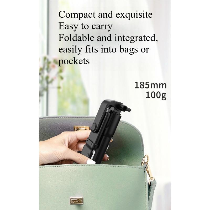 

1 шт. серия R1 мобильный телефон Bluetooth селфи-палка заполняющий свет прямая трансляция съемка портативный интегрированный телескопический штатив чёрный