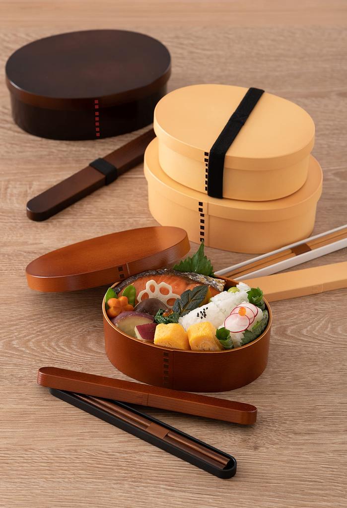 Tatsumiya Bento Box, Lacquered Bentwood Bento Box, Single Tier, Made In Japan, Large, Light Brown