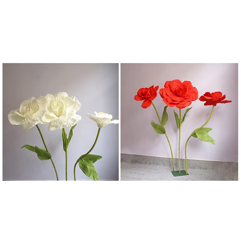30/40 cm Pianka PE Róże Sztuczne Kwiaty Ślub Ogród Ściana Droga Cytowana Scena Impreza DIY Kwiatowa Ściana Tła Dekoracja
