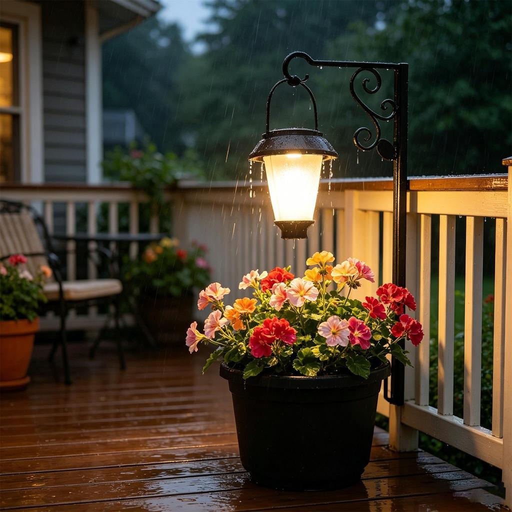 Solar Light Planter Soft Warm Waterproof Decoration Outdoor Solar Lamp Post Lights For Patio Park Lawn Balcony Courtyard Path