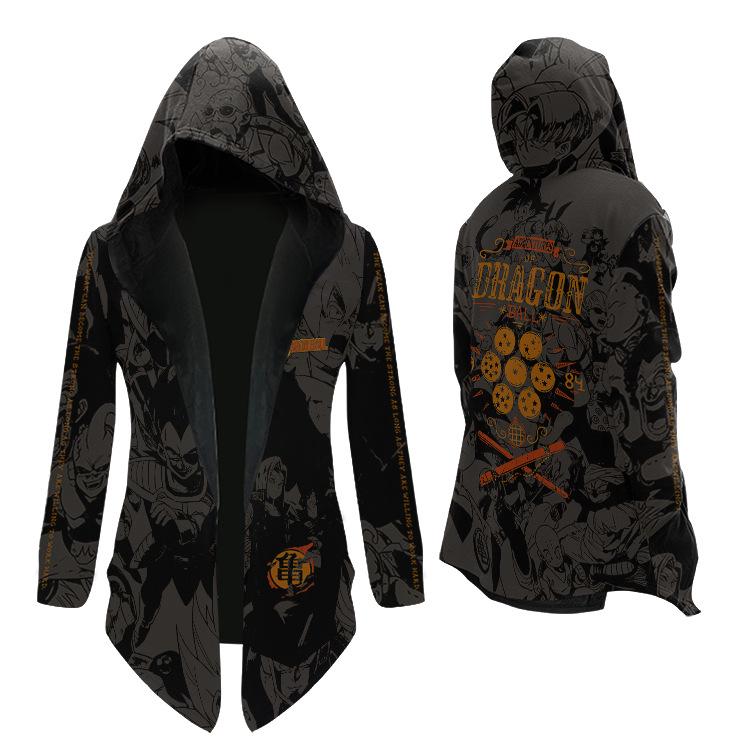Dragon Ball Goku Windbreaker Jacket - Seven Dragon Balls Anime Plus Velvet Hoodie Sweatshirt for Men and Youth