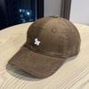 New letter-embroidered corduroy pony casual unisex spring and autumn soft-top baseball cap for outings, sun protection, and fashion