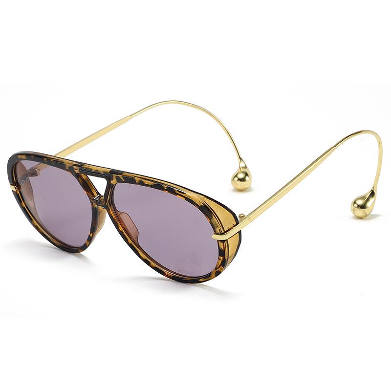 

BOBV1273 European & American High-End Aviator Sunglasses - Gold & Grey Metal Finish