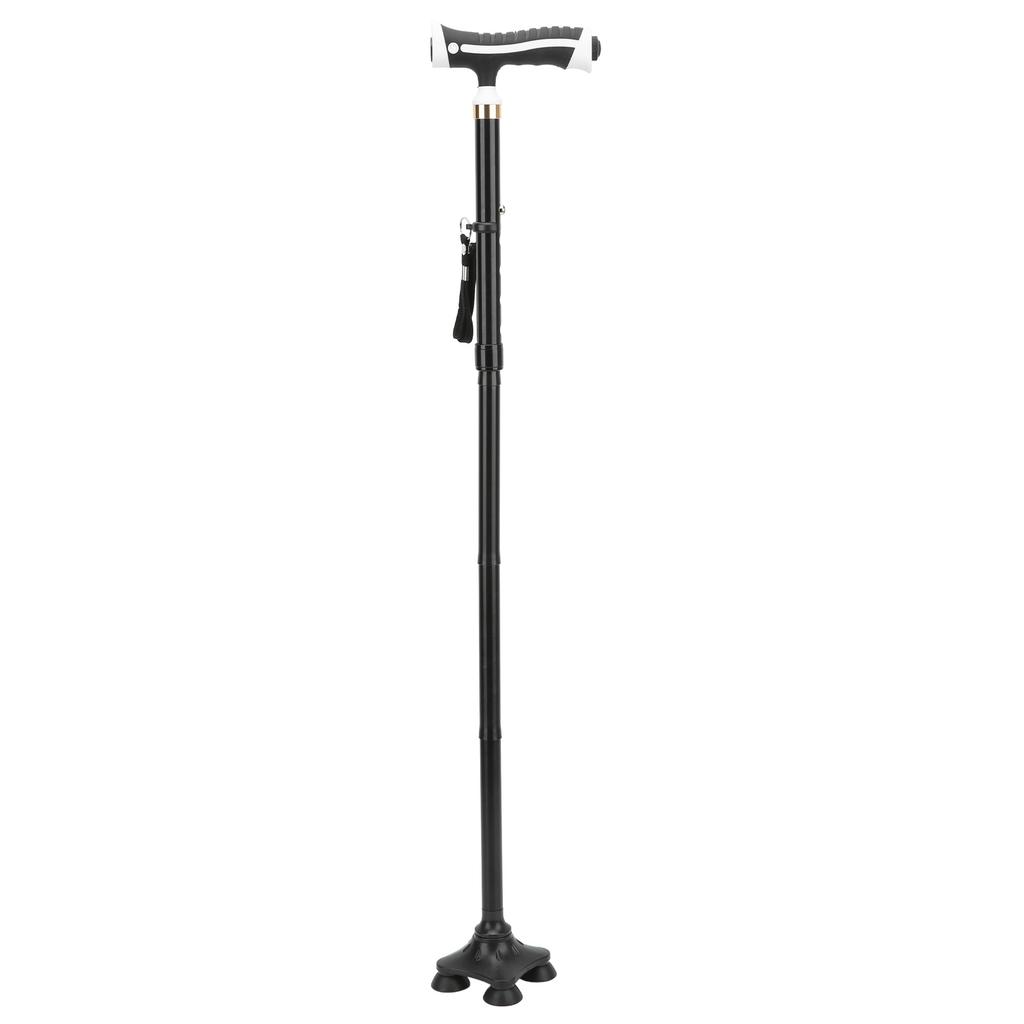 Walking Stick Non Slip Foldable Aluminum Alloy Walking Cane with LED Light 360 Degrees Shock Damp Rotating Base