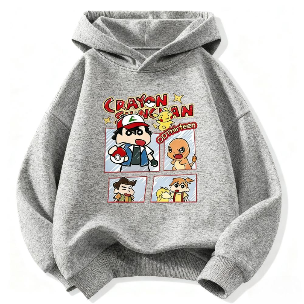 Crayon Shin-chan Children's Hoodies, Boys' and Girls' Clothing, Autumn and Winter Warm and Versatile Children's Hoodies