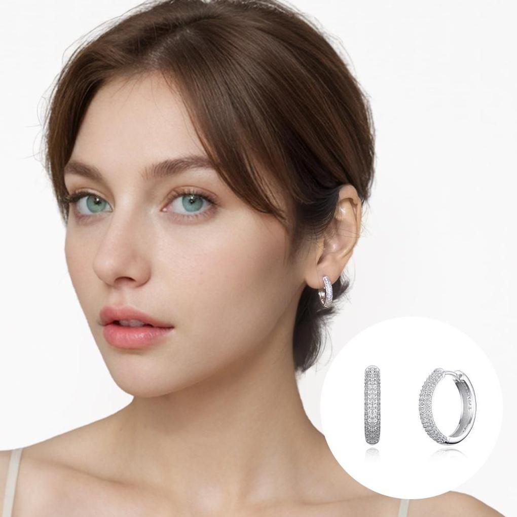 [TANDY] TANDY Argint 925 Zirconiu Lux Cubic Cercei One-Touch TDE307 Argintiu