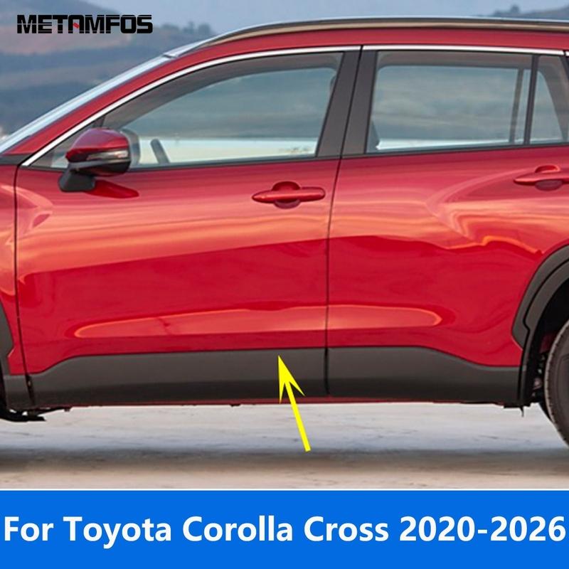 For Toyota Corolla Cross -2025 2026 Chrome Door Side Line Strip Body Skirt Molding Trim Exterior Accessories Car Styling