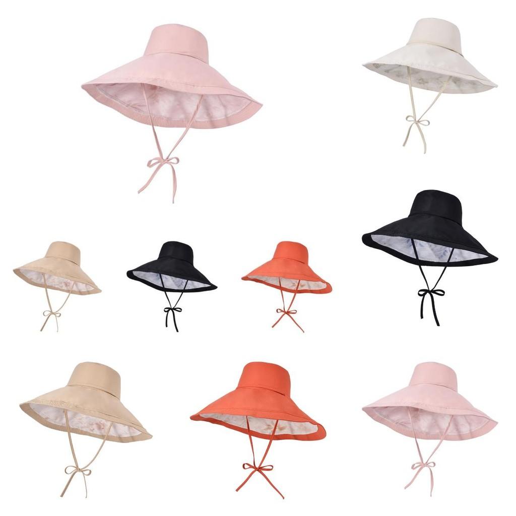 Polyester Wide Brim Sun Hat For Women Outdoor Uv Protection Summer Casual Fashion