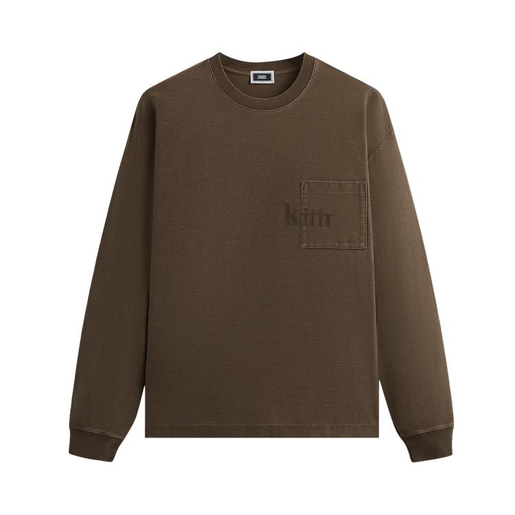 Heren T-shirt Kith Lange Mouw Quinn Tee 'Marl' XL brown
