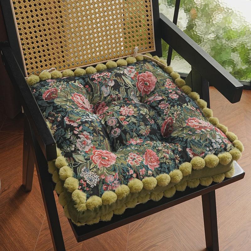 Ретро Масляная Живопись Хлопково-Льняная Подушка для Стула с Утолщенной Спинной Подушкой для Татами или Обеденных Стульев 4545cm 1760₽