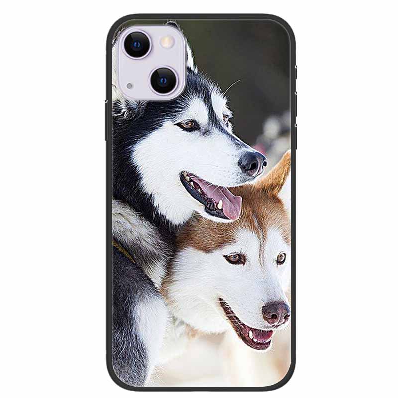 For iPhone 14/14 Plus Case Black Silicone Soft TPU Luxury Flower Animal Back Cover For iPhone 14/14 Plus New Shells for iPhone14