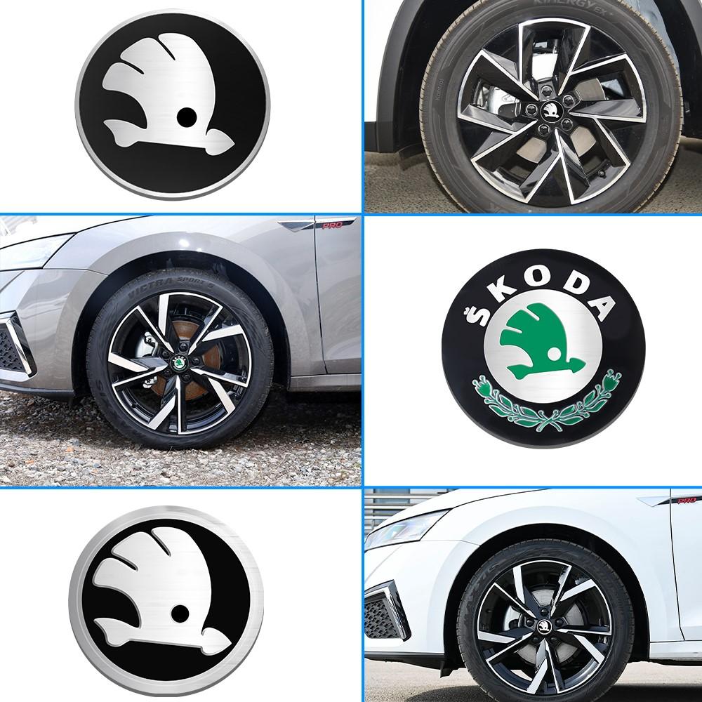 zbrgi9 56/60/65/68MM Car Styling Wheel Center Cover Badge Hub Cap Sticker for Skoda Octavia Rapid Fabia Karop Kamiq uperb Kodiaq Scala