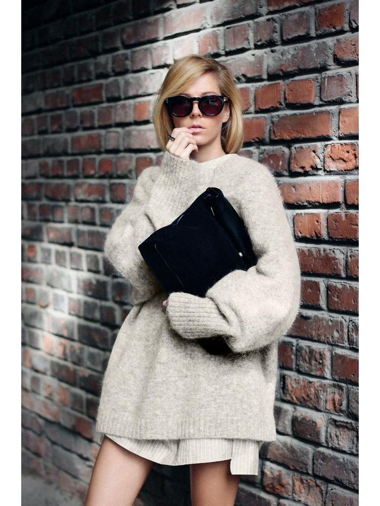 2024 Damski Sweter Dzianinowy z Długim Rękawem i Okrągłym Dekoltem w Dużych Rozmiarach