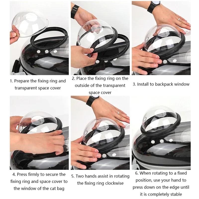 Premium Transparent Breathable SpaceCapsule Pet Backpack Lightweight Portable Soft Carrier Bag for Cats Dogs Travel Outdoor