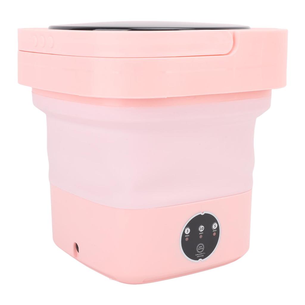 Folding Washing Machine Sakura Pink 8L 3 Modes with Drainage Basket Foldable Underwear Washer