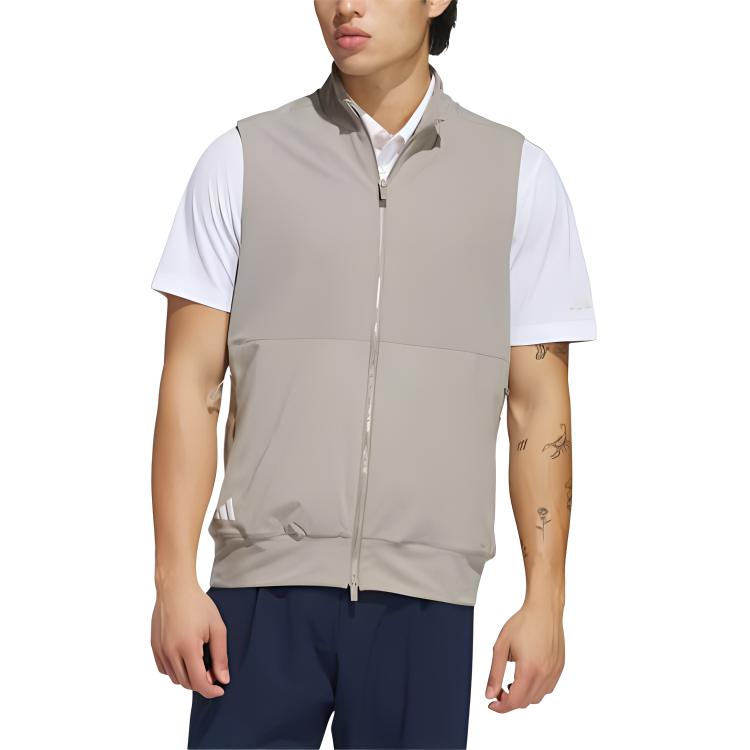 Adidas Ultimate365 Tour Zipper Solid Color Stand Collar Vest Men Vests Light-Brown IM7898