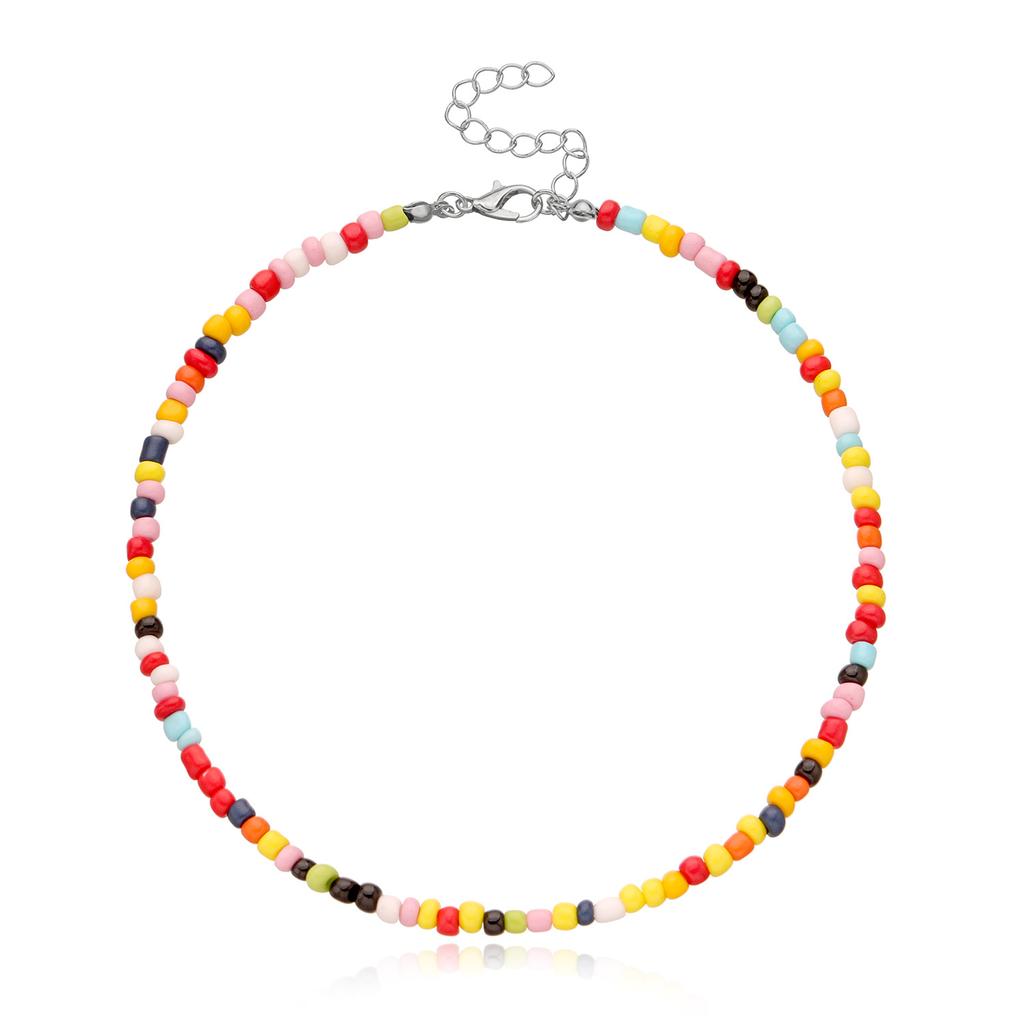 Collier ras du cou en perles style Boho pour femmes et filles, brin coloré, court, ras du cou, bijoux d'été à la mode, cadeau, nouvelle collection