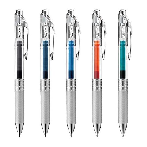 Pentel Ballpoint Pen Gel Ink Energel Infree 0.7mm Clear Shaft BL77TL5AMZ 5 Colors