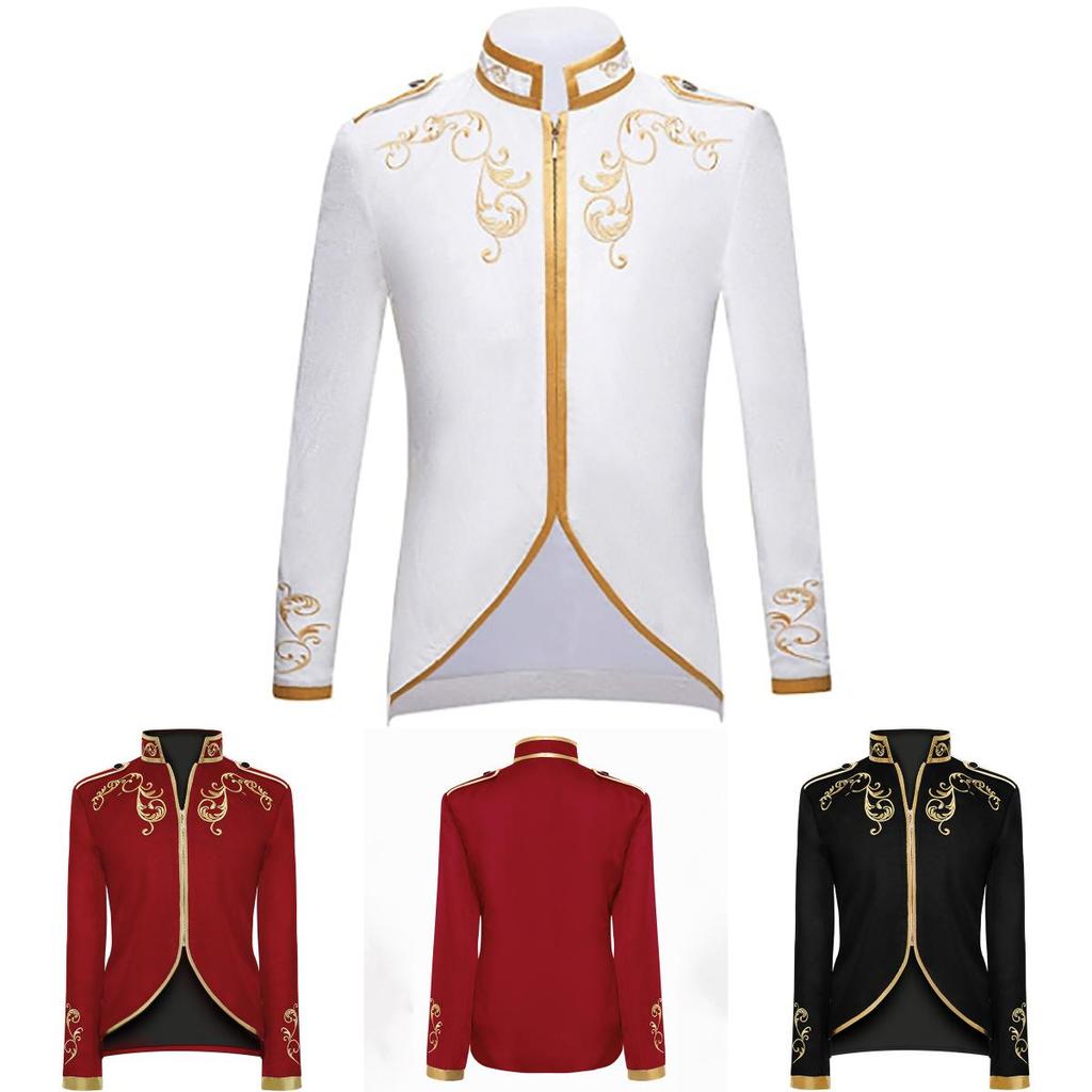 Squisito Blazer da Uomo Principe di Palazzo Con Ricami Dorati Perfetto Per Costume di Halloween
