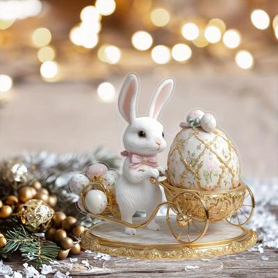 1 Adorno de Conejo de Pascua Acrílico Cristalino Plano 2D Estilo Retro Decoración de Pascua Adorno de Conejito Decoración Decoración de Primavera de Pascua Regalo