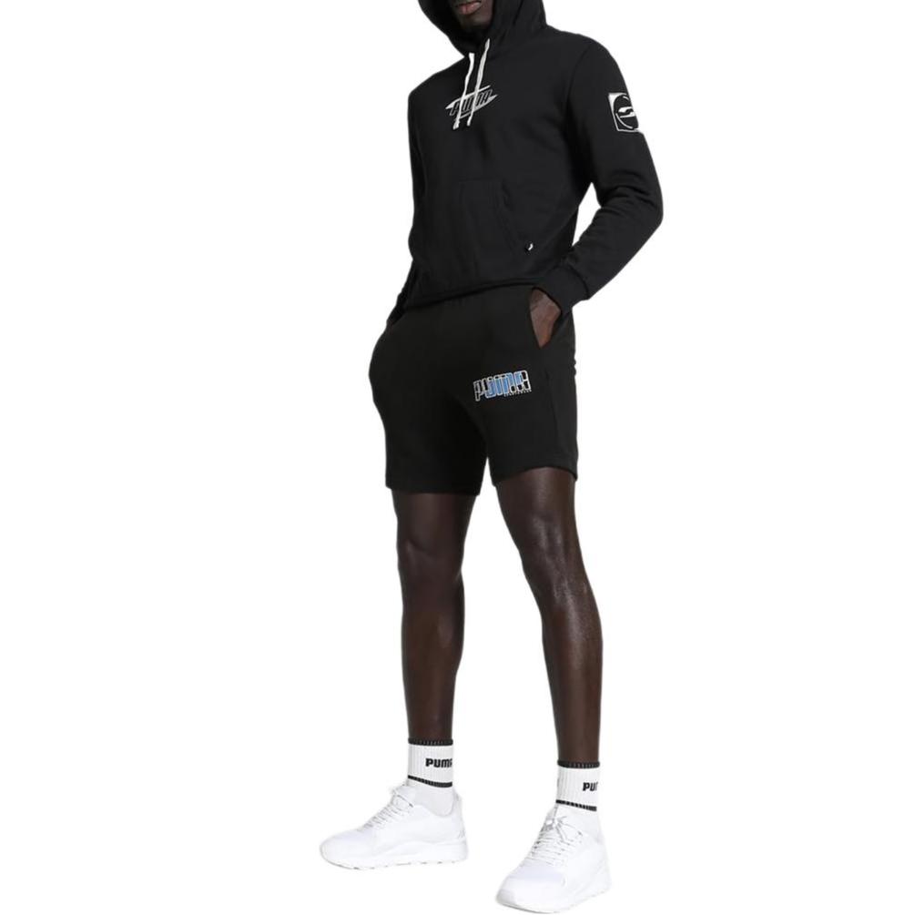 Puma Athletics Letter Print Casual Sports Shorts Men Bottoms Black 845909-51
