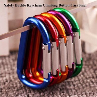 Multicolor Aluminium Equipment Alloy Carabiner Camping Hiking Hook Climbing Button Buckle Keychain