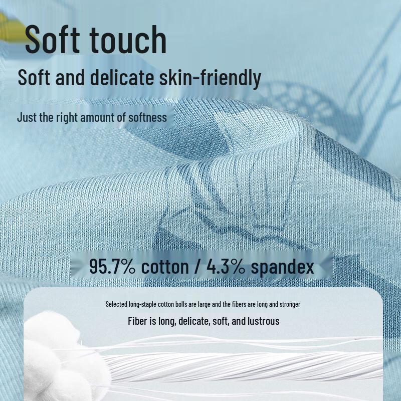 Langsha Men's Cotton Antibacterial Boxer Briefs 4-Pack