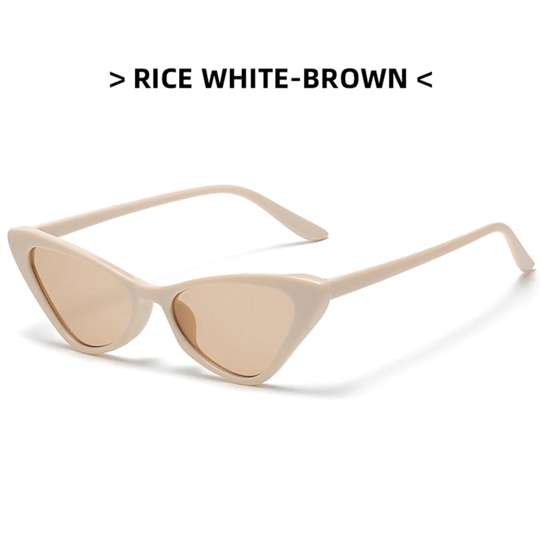 Retro cat-eye zonnebril met UV400-bescherming, vintage kleine driehoekige zonnebril, hiphopbril, trendy damesbril.
