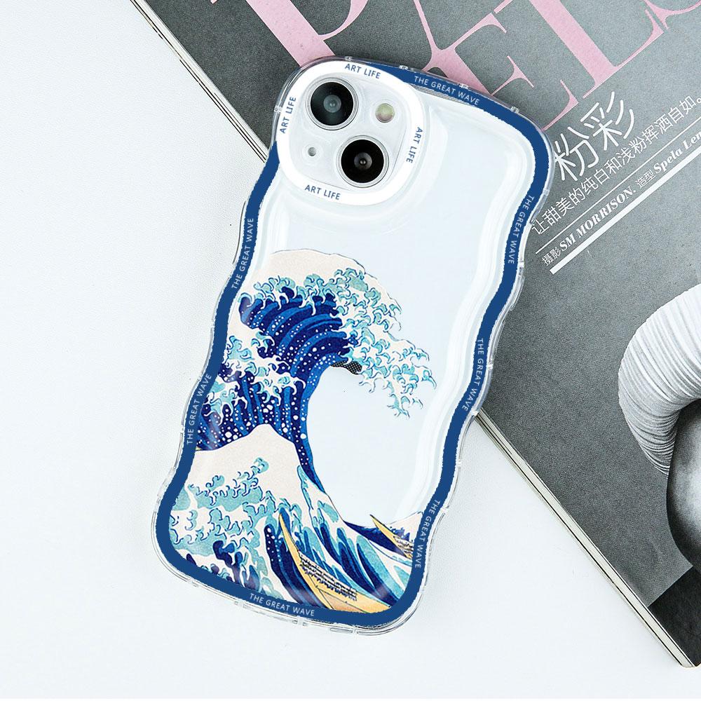 Fashion Japan The Great Wave Off Kanagawa Clear Phone Case For IPhone 13 12 11 14 Pro MAX XS X Mini XR 7 8 Plus Cover Art Fundas