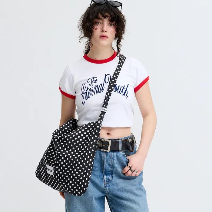POLKA DOT ECO CROSS BAG BLACK