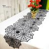 Spider Web Holiday Decor Halloween Table Runner, 18 X 72 Inch Gothic Black Lace Dark Spooky Runner for Kitchen Dinner Centerpiece, Party Decoration