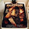 Halloween Michael Myers Throw Blanket - Cozy Plush Fleece Blanket Featuring Iconic Horror Movie Design with Michael Myers and Ki