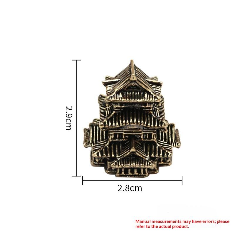 Brass Ancient Architecture Figurines Home Decor Chinese Ancient Buildings Pavilions Fairy Garden Miniatures Fish Tank Decoration