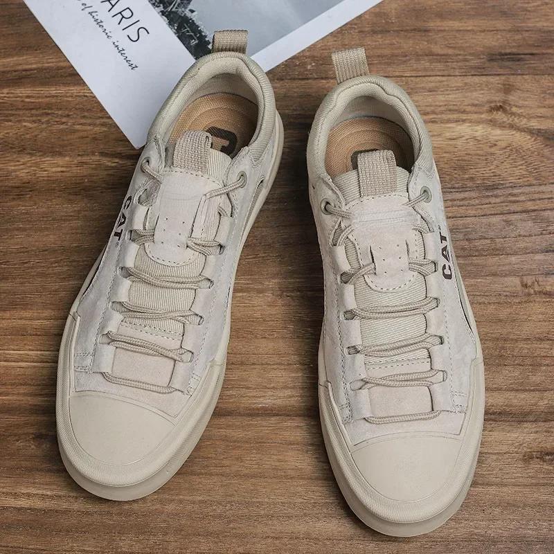 Fashion Men's Casual Leather Shoes Thick Bottom Non-slip Tennis Outdoor Hiking Sports Breathable Men's Shoes Men's Shoes New Large Size