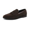 British Leather Shoes with Heightened Inner Suede Leather Beanie Shoes Lazy Casual Tassel
