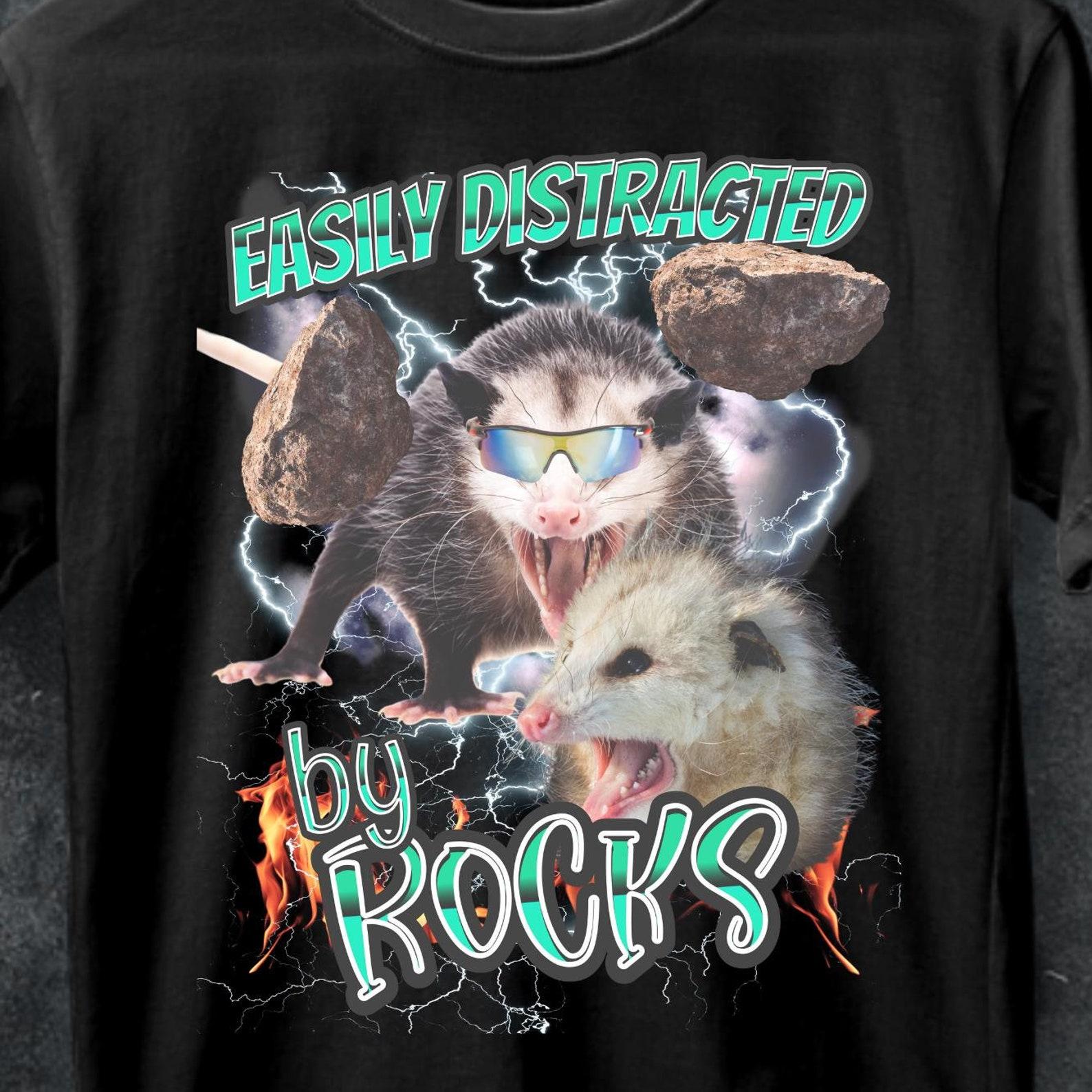 Easily Distracted By Rocks T-Shirt, Funny Geology Gift M