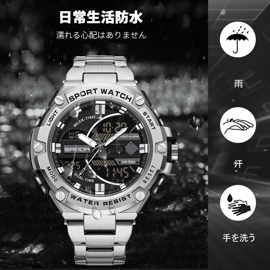 RORIOS Herren-Quarz-Uhr mit Datumsanzeige, Leuchtendes Zifferblatt, Leicht, Multifunktional, Wasserdicht, Perfekt für Sport, Arbeit und Pendeln,