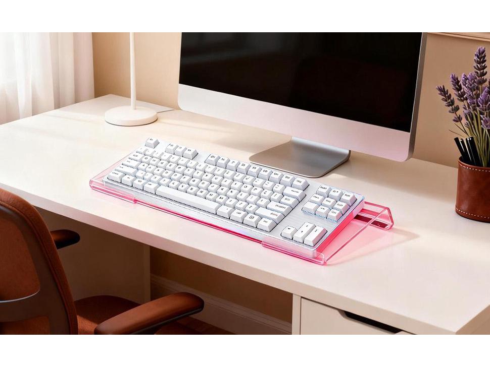 Acrylic Keyboard Display Stand - Transparent Riser for Desktop 