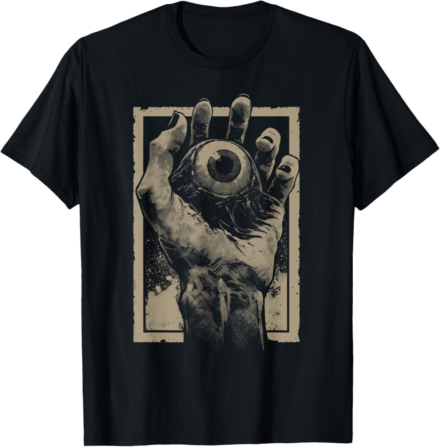 Creepy Eyeball Hand Weirdcore Horror Gothic Occult Trippy T-Shirt S разноцветный