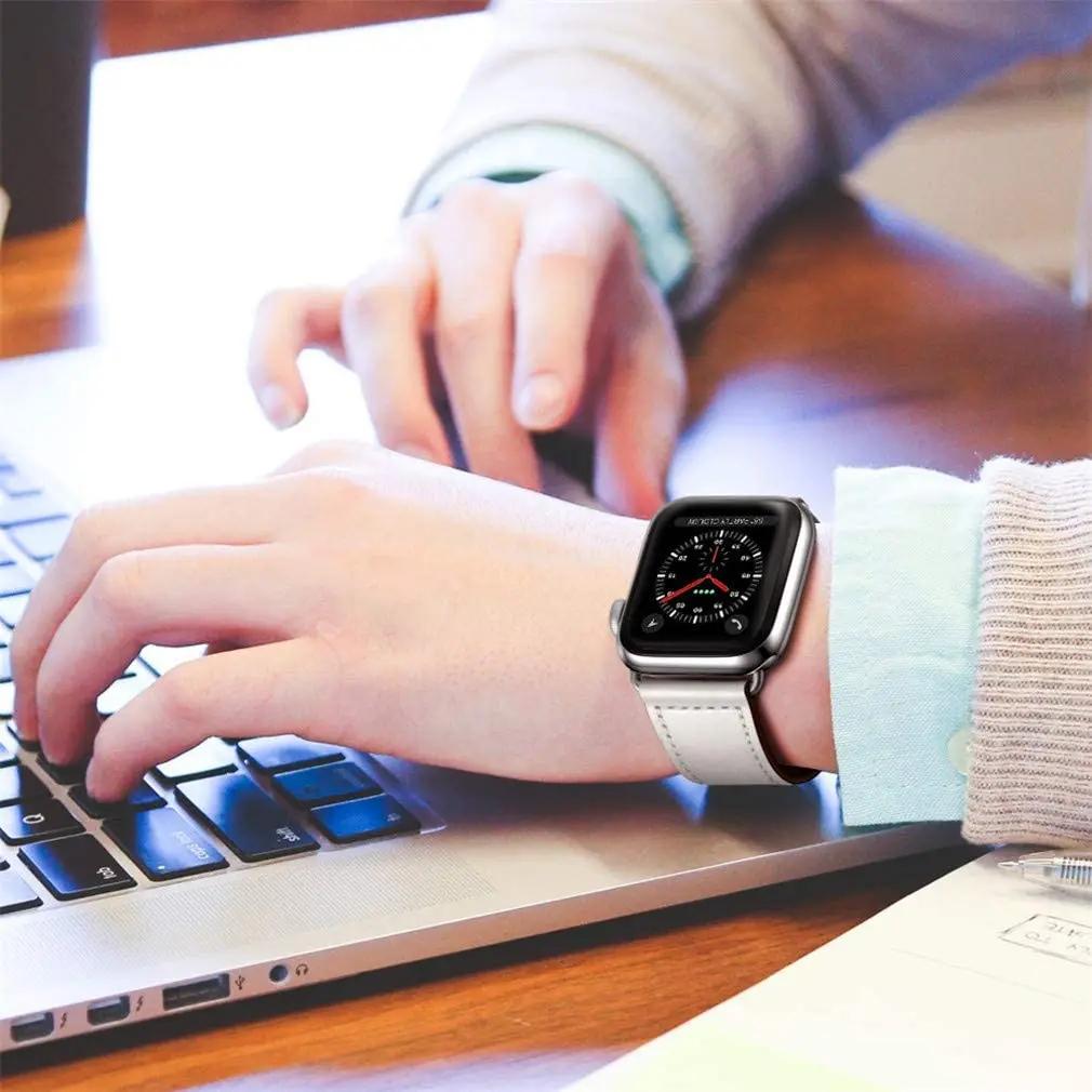 Leather Band for Apple Watch Series 10 9 8 7 4 5 6 Se Ultra 2 49mm Strap Sport Loop Bracelet IWatch 40mm 44 42 46 38 41 45mm