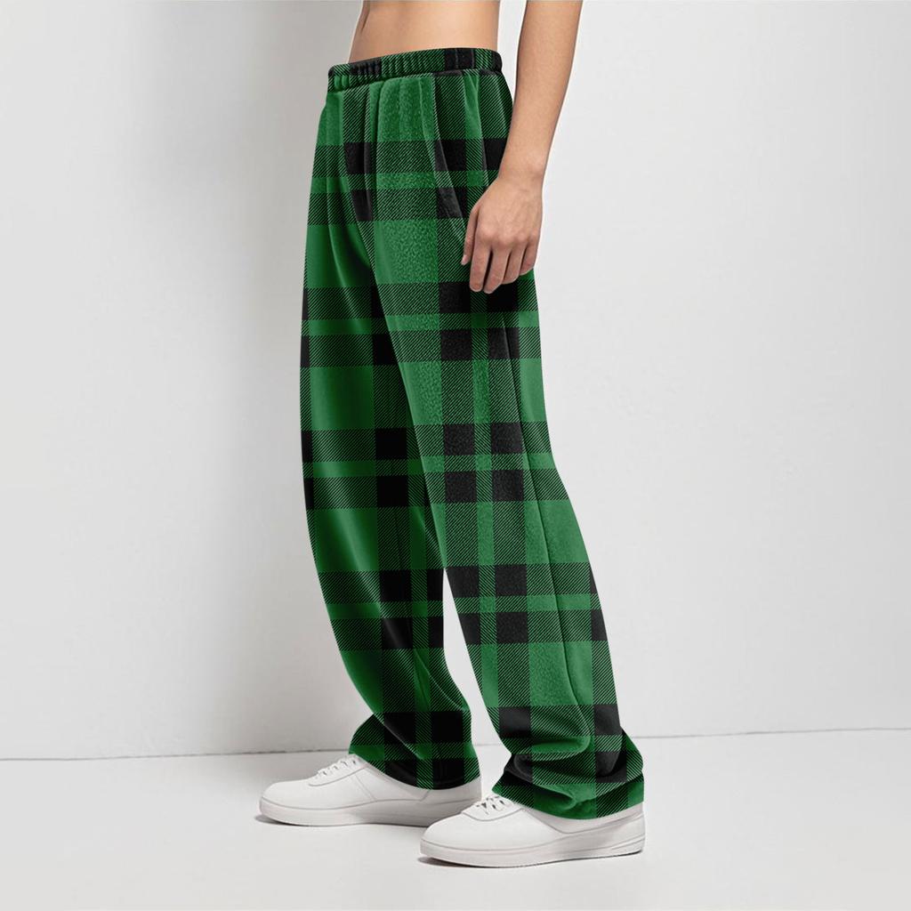 Pyjamasbukser Nattøy Fritidssnor Elastisk midje Bukser Komfortable Rette Yoga Løse Bukser