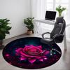 1pc Galactic Rose Office Round Rug, Carpet for Office, Gaming, Lightweight Round Floor Mat Yy260208003