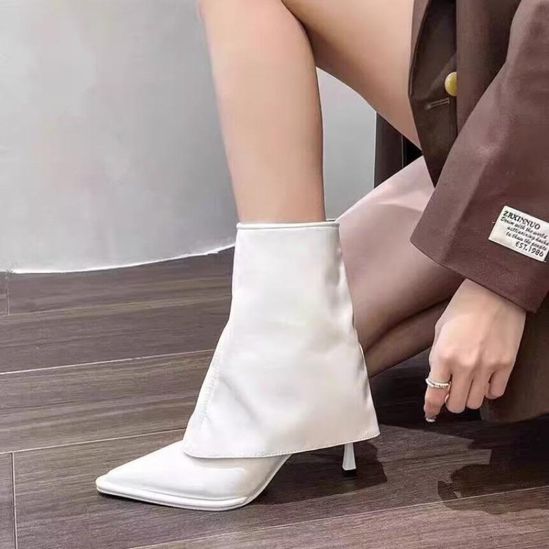 Fashion Women's High Heels 2025 New Design Women's Party Shoes Pointed Toe Mid-tube Side Zipper Women Boots Hot Sell Botas Mujer