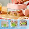 Ice Cube Bottle with Straw, 2 In 1 Touch-Free Push-Type Ice Cube Making Bottle, Easy Release Water Bottle Ice Mold
