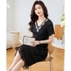 Elegant French Style Rhinestone V-Neck Dress