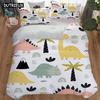 Cute Cartoon Dinosaur Print Polyester Bedding Sets Child Kids Covers Boys Bed Linen Set For Teens King Size Bedding Set