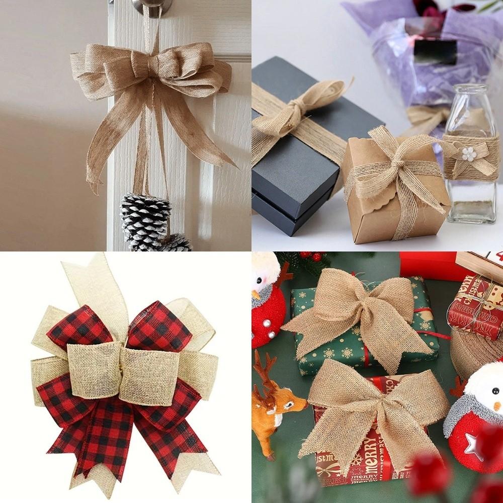 Brown Color Jute Burlap Ribbon Natural Rustic Ribbon Spool Burlap Craft Ribbon for DIY Craft