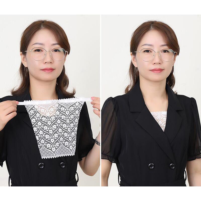 Lace Invisible Wrapped Chest Overlay Bra Insert Easy Clip-on Woman Fake Collar Fixed Cloth Covering The Chest Size Adjustable